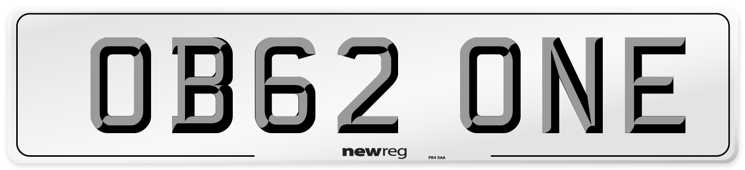 OB62 ONE Number Plate from New Reg